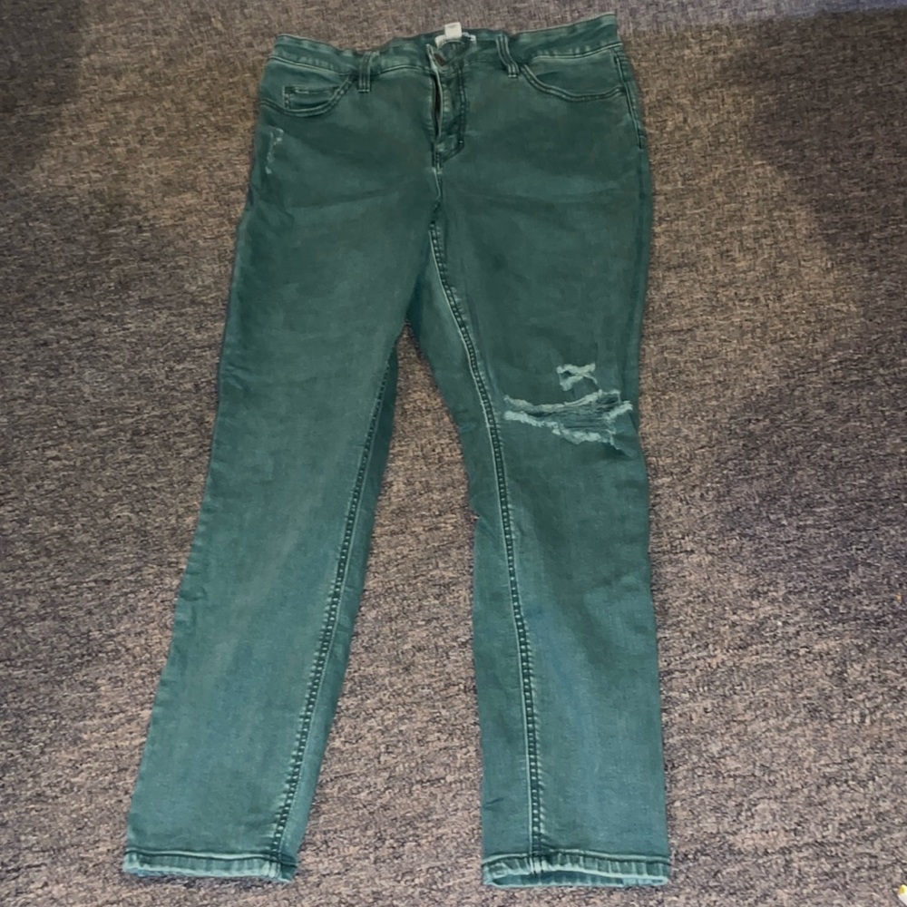 Ava & Viv 14 W distressed high rise skinny jeans